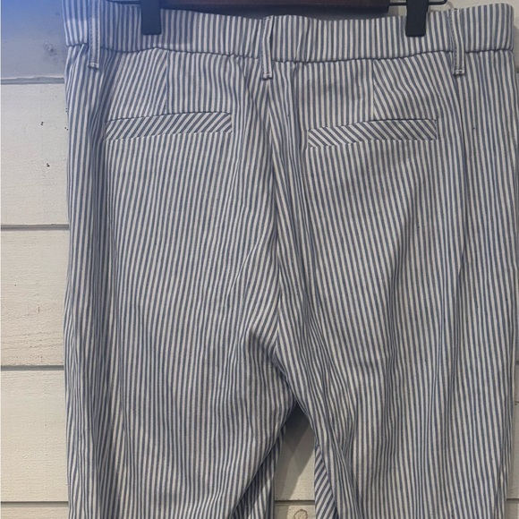JJill’s NWT Striped blue and white stretch  linen  pants in size medium . - Picture 9 of 12
